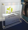 porta targa in plexiglass con targa alluminio